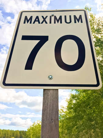 Maximum Seventy Kilometer Per Hour Signの写真素材