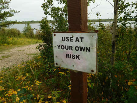 Use at Your Own Risk Signの写真素材