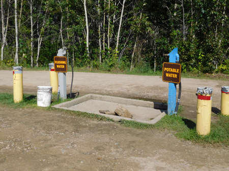 Dumping and Water Station at a Campgroundの写真素材