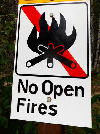 No Open Fire Signの写真素材