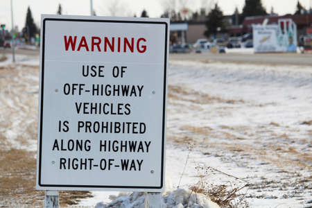 No Off Highway Vehicles Sign in a Country Town