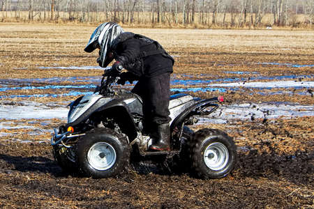 Spring time quading through the mudの写真素材