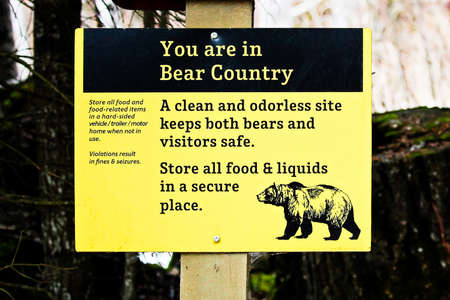You are in Bear Country sign.のeditorial素材