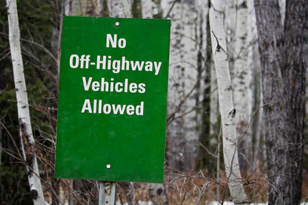 No Off Highway Vehicles Allowed sign.のeditorial素材