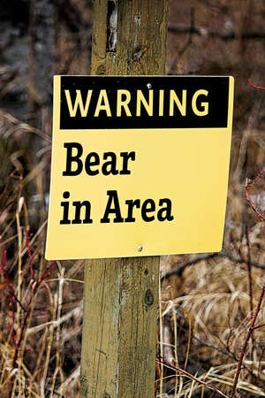 Warning Bear in Area sign.