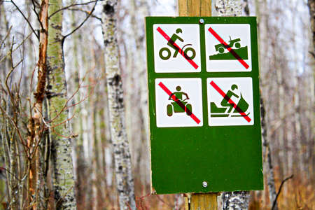 No recreational vehicles sign along a campsite road.のeditorial素材