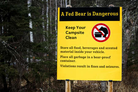 A Fed Bear is a Dangerous Bear sign.のeditorial素材