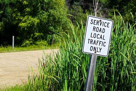 A Service Road Local Traffic Only signの写真素材