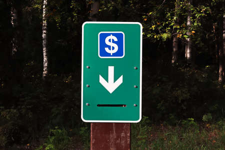 A money deposit box in a campground.の写真素材