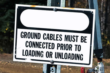 A Ground Cables Must Be Connected signの写真素材
