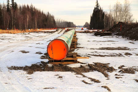 The end of a pipeline with nobody working on itの写真素材