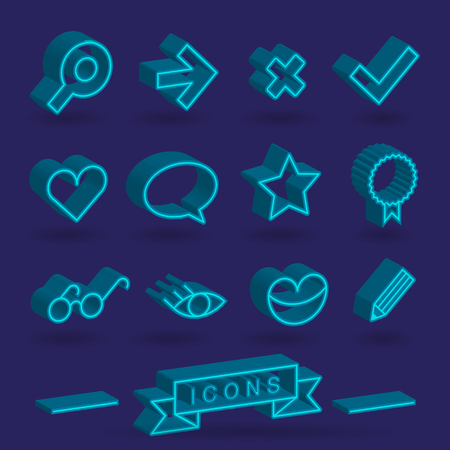 3D iconsのイラスト素材