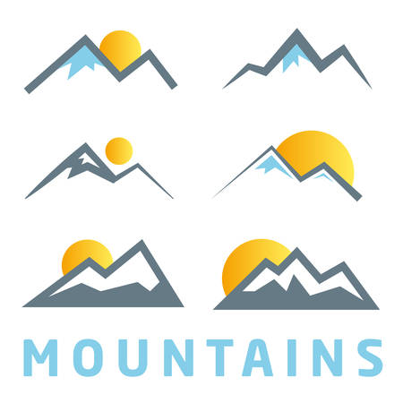 Mountain iconsのイラスト素材