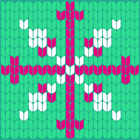 Knitted snowflake  Texture pattern  Knitted vector snowflake background pattern  Knitted texture  Vector knitted pattern  Vector knitted background のイラスト素材