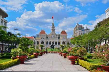 Ho chi minh city saigon vietnam hotel de villeのeditorial素材