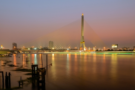 Rama VIII bridge ,Bangkok ,Thailandの写真素材