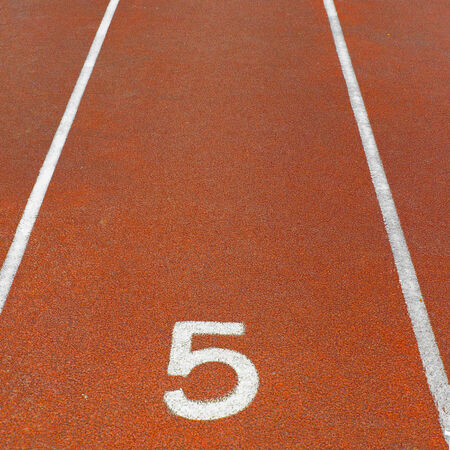 Athletics Track Lane Number 5の写真素材