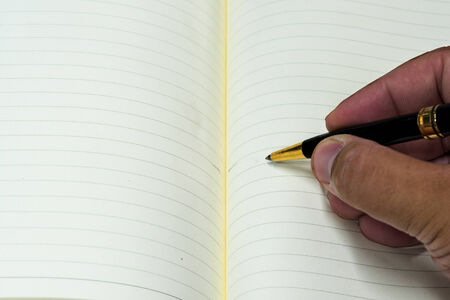 writting in the notebookの写真素材