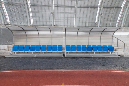 Reserve and staff bench in sport stadiumの写真素材