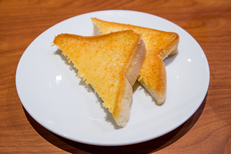 Garlic Bread on the plateの写真素材