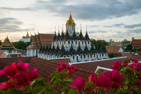 Wat Ratchanaddaram and Loha Prasat Metal Palace in Bangkok ,Thailand