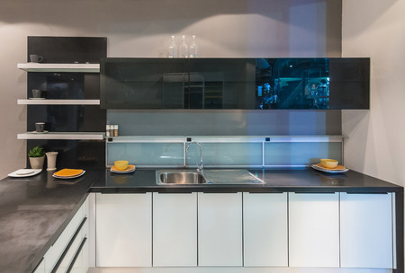 Upscale kitchen in a modern homeのeditorial素材