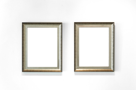Old antique picture frame on wall. Vintage style decorate