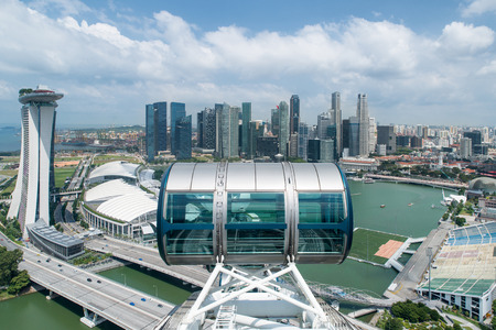 Aerial view of Singapore city with nice skyのeditorial素材