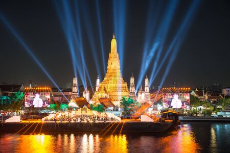 Wat arun under new year celebration time, Thailandの写真素材