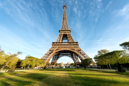 Eiffel tower at morning time in Paris, France. Eiffel tower is famous and best destinations in Paris and France.の写真素材