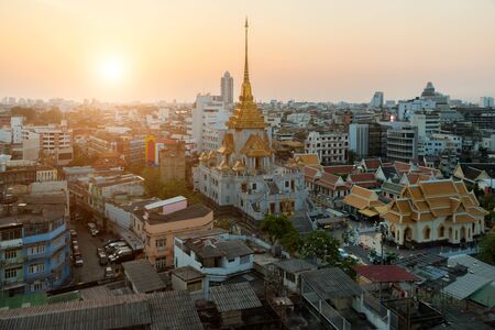 Wat Traimit in China town at Bangkok, Thailandの写真素材