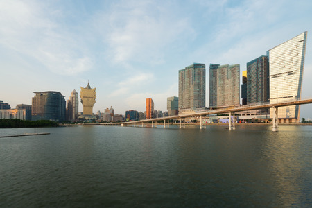 Image of Macau (Macao), China. Skyscraper hotel and casino building at downtown in Macau (Macao).のeditorial素材