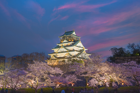 Osaka, Japan at Osaka Castle during the spring cherry blossom season.のeditorial素材