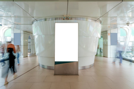Blank billboard with copy space for your text message or content in elevated walkway.の写真素材
