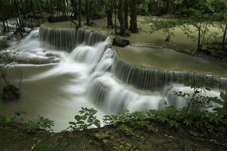 Beautiful water fall in kanchanaburiの写真素材