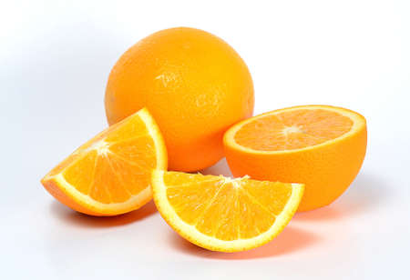 many orange on white backgroundの写真素材