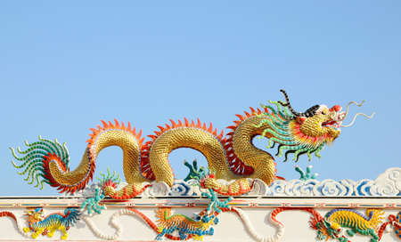 chinese dragon in chineses templeの写真素材