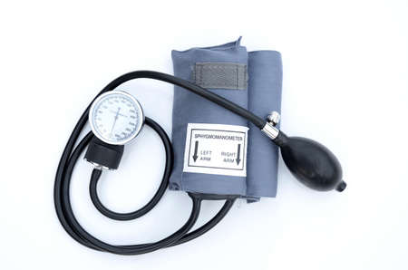 blood pressure meter on white backgroundの写真素材