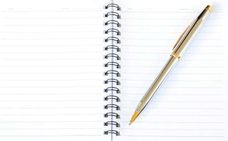 notebook with penの写真素材