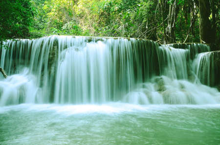 waterfall in tropical forestの写真素材