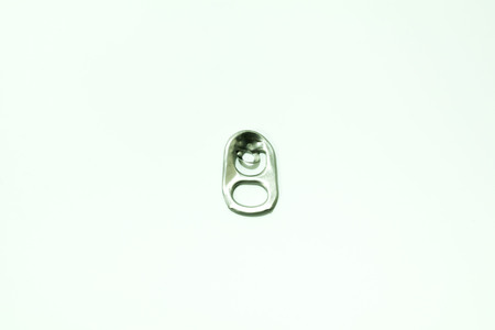 Isolated aluminum lid can on  white backgroundの写真素材
