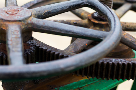 Iron Floodgate Valve on a Canalの写真素材
