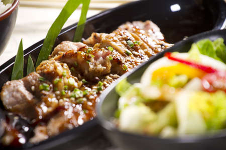 grill beef, Japanese grill beef with teriyaki sauce on dish.の写真素材