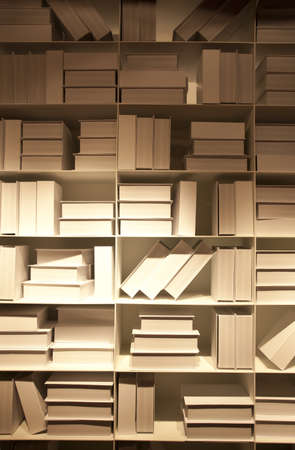 books, white pale book shelf wallpaper in warm lighting
