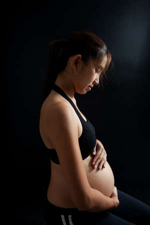 pregnancy woman, Asian pregnancy woman in studio