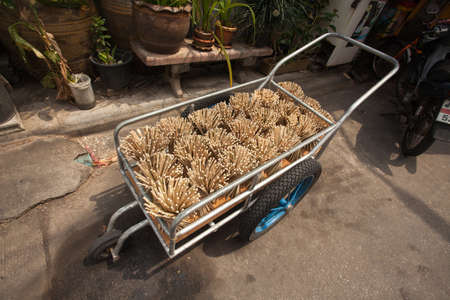 bamboo chopsticks on cartの写真素材