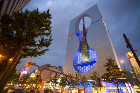 OSAKA, JAPAN - MAY 17  The Namba hip building light displays on May 17, 2014 in Dontonbori, Namba Osaka area, Osaka, Japan  Namba is well known as an entertainment area in Osaka のeditorial素材
