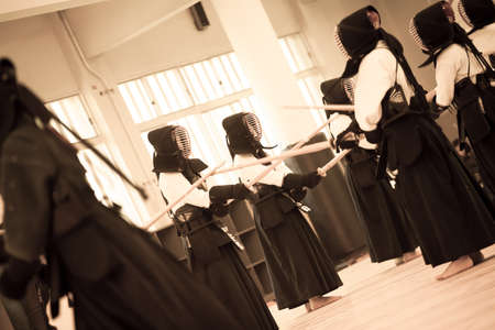 kendo, boys training at The Osaka Shudokan Martial Arts Training Hall, 17 May 2014, Japan 