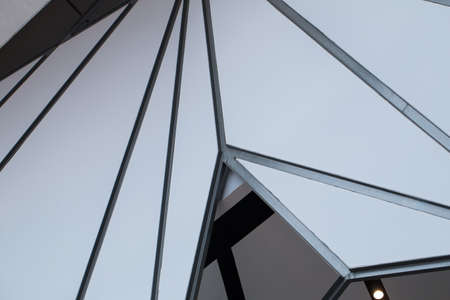 building structure, texture of triangle pattern of building wall glass structure
