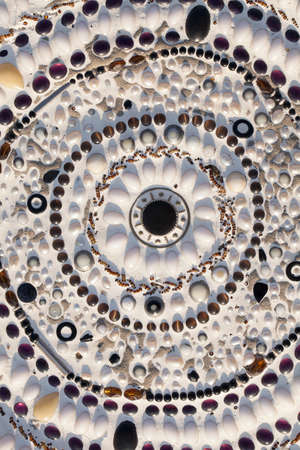 stone floor decor, abstract art of ceramic and colourful stone decor on the floor